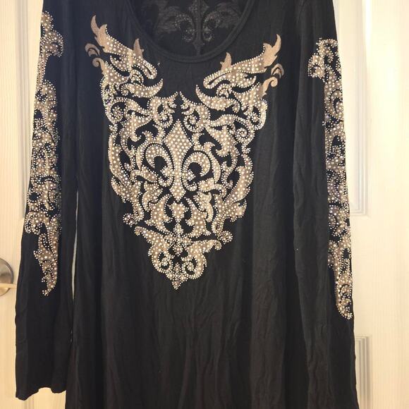 Paris Paris Rhinestone Long Sleeve Dress 💅 - Picture 2 of 5